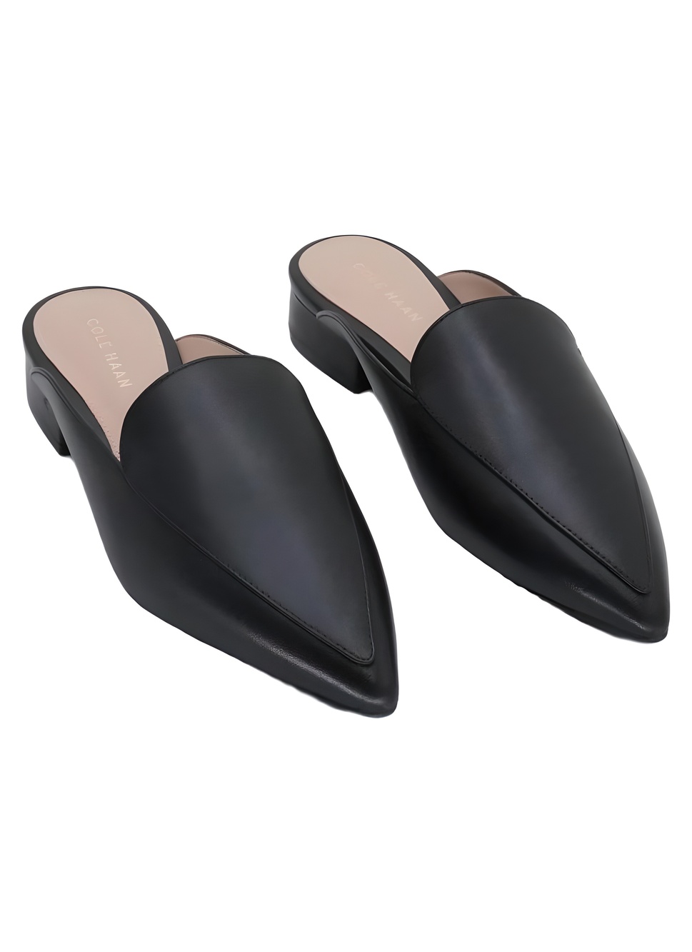 Cole Haan Piper Black Leather Pointed Toe Mules Size 7B